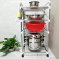 thumbnail image 2 of kitchen storage and organization Stainless steel dish drainer Multi-layer Kitchen shelf Pan organizer Floor-standing Rack heqiyong LED, 2 of 2