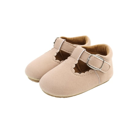 

Franhais Newborn Girls Princess Shoes Soft Sole Solid Color Mary Jane Shoes Infant Prewalker Wedding Dress Shoes