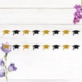 thumbnail image 4 of 2 banderines de 4 m para decoración de ceremonias de graduación, banderines colgantes de papel para ventanas, techos y fiestas de graduación, color dorado y negro., 4 of 6