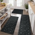 thumbnail image 2 of Black Celestial Symbol Pattern Kitchen Rugs Sets Of 3,Kitchen Runner Rugs Non Skid Washable,Decorative Kitchen Floor Mats for Kitchen,Sink,Laundry,17"x30"+ 17"x47" + 17"x59", 2 of 6