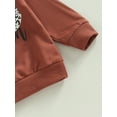thumbnail image 6 of Bagilaanoe 2pcs Toddler Baby Girl Long Pants Set Letter Rugby/Deer Print Long Sleeve Sweatshirts Tops + Leopard Print Flare Trousers 6M 12M 18M 24M 3T Kids Casual Outfits, 6 of 9