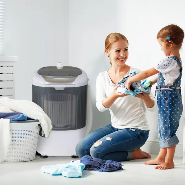Portable Mini Washing Machine Semi-Automatic Washer and Spinner Combo with Single Tub