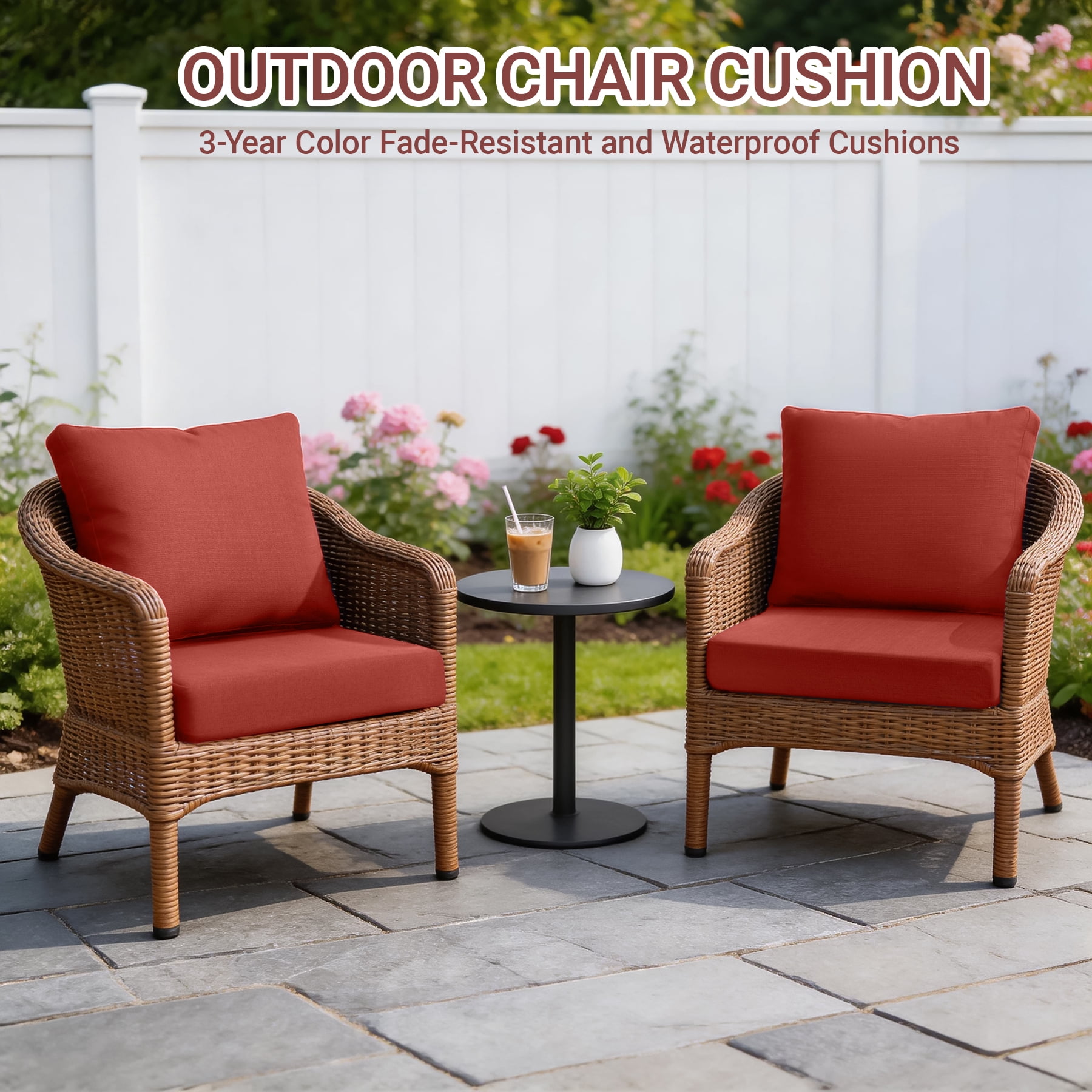 Favoyard Deep Seat Patio Cushion Set, 19 inch Rainproof & Fadeness Patio Cushions for Outdoor Chair Couch with Removable Cover