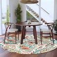 thumbnail image 3 of Round Area Rug 6 Ft, Boho Flower Washable Non-Slip Circle Carpet for Living Room/Bedroom, Spring Watercolor Botanical Paisley Floral Leaf Low-Profile Indoor Mats Collection Rugs for Residential, 3 of 8