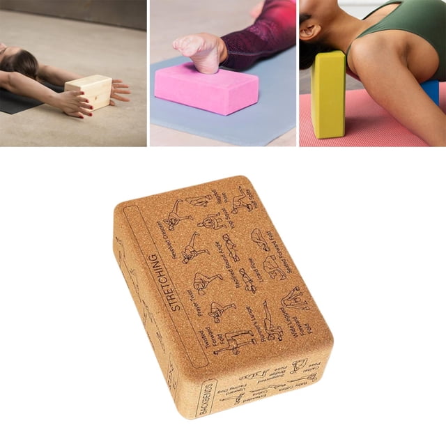 Bloque de de corcho, accesorio de portátil antideslizante, ladrillo de ejercicio para pilates, viajes, deportes de interior, entrenamiento,