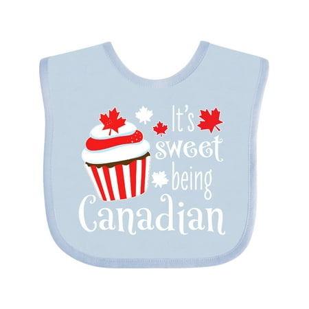

Inktastic Its Sweet Being Canadian with Red and White Cupcake Gift Baby Boy or Baby Girl Bib