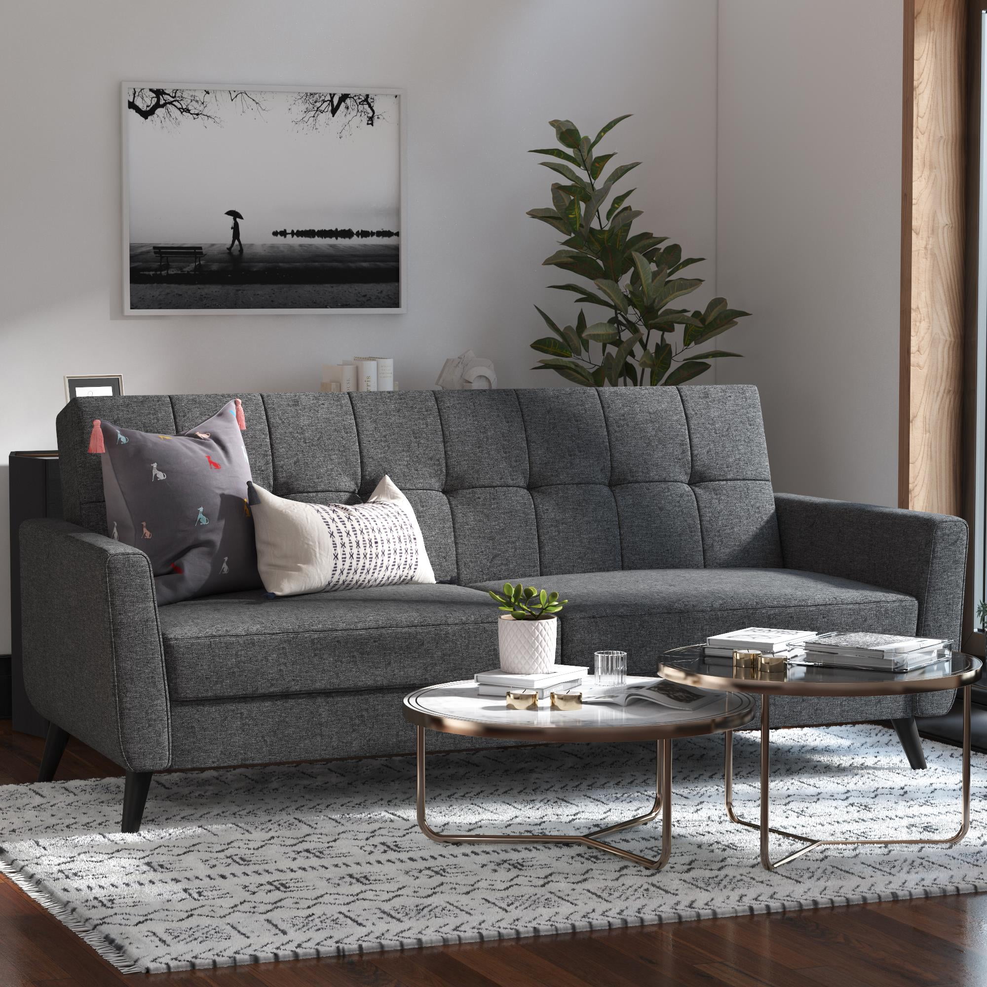 DHP Parker Futon with Storage, Gray Linen