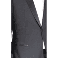 thumbnail image 3 of Blujacket Men's Black Italian Wool Canvassed Slim Fit Shawl Lapel Tuxedo Suit, 3 of 7