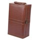 thumbnail image 2 of Caja de vino de cuero sintético con juego de vino, organizador de almacenamiento para el hogar, soporte para botellas de vino. Ranura doble, 2 of 9