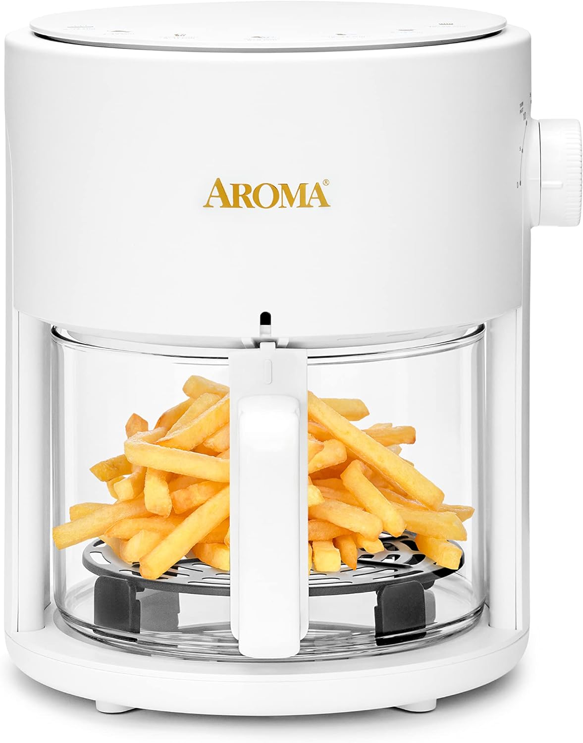 Glass Air Fryer and Countertop Convection Oven with Powerful 360Crispy? Technology (3 Quart), White