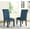 Blue, variant on Of 2 Solid Wood High Back Tan Dining Chairs - Button , Upholstery, Armless, Legs 2 Chair , Back,
