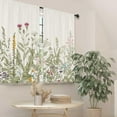 thumbnail image 5 of Light Green Leave Plant Small Short Kitchen Curtains Floral Botanical Wildflower Flower Floral Rod Pocket Farmhouse Cafe Curtains Herb Vintage Cute Bedroom Living Room Treatment Fabric, 5 of 6