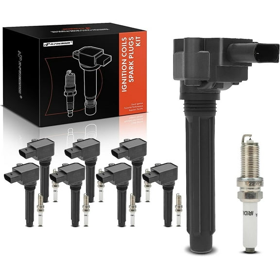 A-Premium Set of 8 Ignition Coil Pack and Iridium Spark Plugs Compatible with Audi A8 Quattro 2013-2018, RS7 2014, S6 2013-2018, S7 2013-2018, S8 2013-2016, 4.0L, Replace# 079905110L, 079905110P
