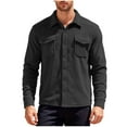 thumbnail image 2 of Mwjwdo Mens Sherpa Fleece Lined Shirt Jackets for Winter Warm Thick Button Up Collared Flannel Jacket with Multi Pockets Black XXXL, 2 of 6
