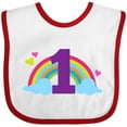thumbnail image 3 of Inktastic 1st Birthday Rainbow Girls Baby Bib, 3 of 4
