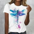 thumbnail image 2 of Camisetas de Manga Corta para las Mujeres Impresas Cuello Redondo Camiseta Casual, Camisetas Casuales de Mujer, 2 of 6