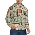 thumbnail image 2 of Rateoe Coffee Makers Macaroons Chocolate Pattern Mens Hoodie, Pullover Hooded Sweatshirt, Kangaroo Pocket Hoodie Ideal for Daily Wear, Travel and Home-Small, 2 of 7