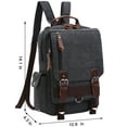 thumbnail image 2 of Mygreen Convertible Sling Canvas Cross Body 13-inch Laptop Messenger Bag Shoulder Backpack Black with Zipper Shoulder Strap, 2 of 8