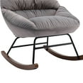thumbnail image 7 of Rocking Chair, Modern Velvet Tufted Upholstered Accent Rocking Chair with Metal Base and Padded Seat, Comfy Lounge Chair Single Sofa Chair Glider Chair for Living Room, Bedroom, Nursery, Grey, 7 of 7