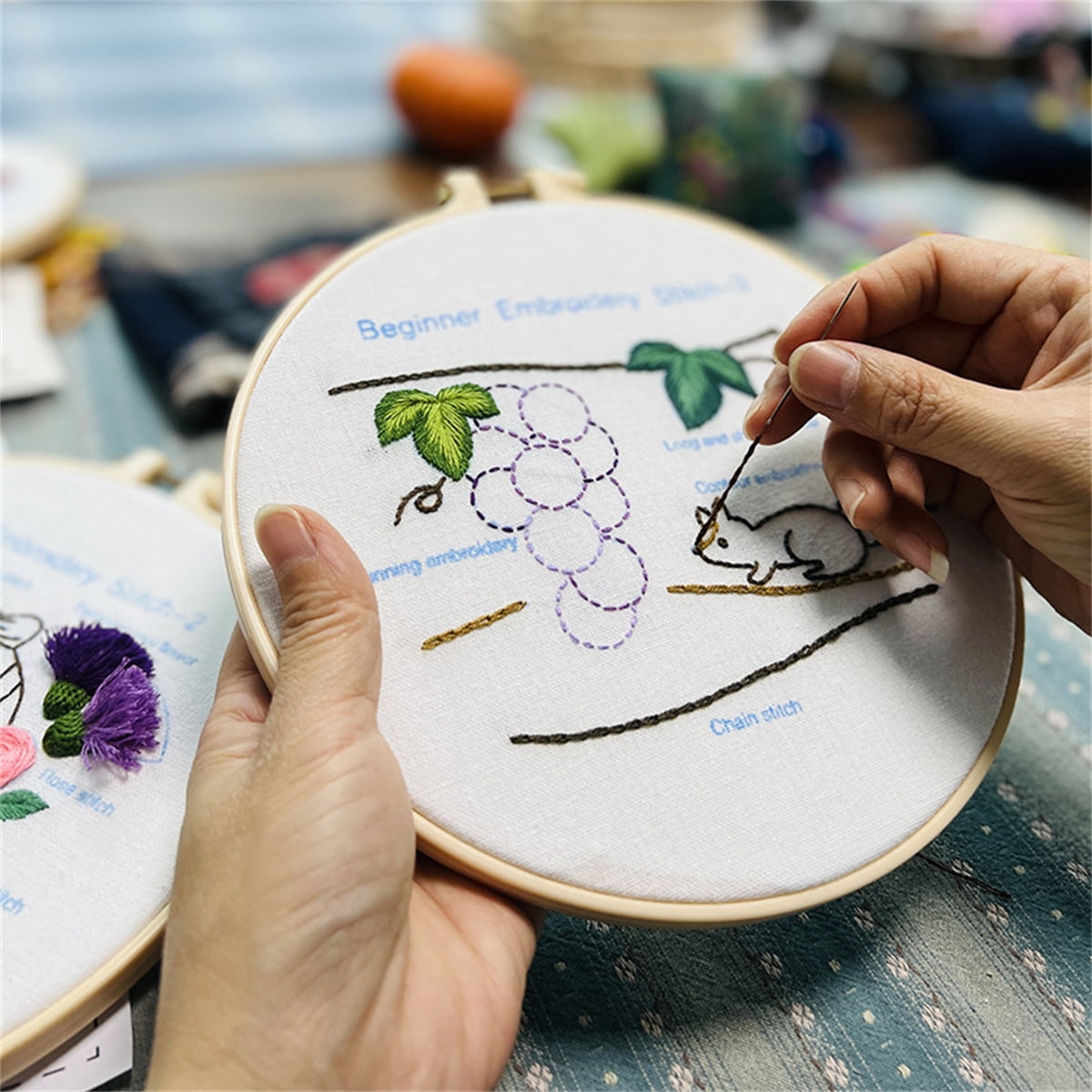 Casewin Embroidery Kit for Beginners Embroidery Stitch Practice kit, Beginner Embroidery Kit, Embroidery Kits for Adults, Hand Embroidery Kit, Stamped Cross Stitch Kits with Embroidery Patterns