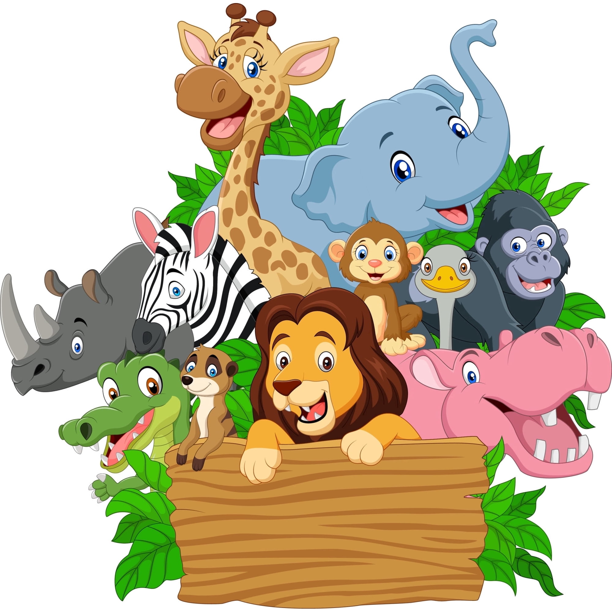 5 Round Pre-Cut Jolly Jungle Safari Animals Themed BaBy Shower/Gender Reveal/Birthday Party Photo Edible Image Cupcake & Cookie Toppers (2 Per Sheet)