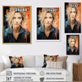 thumbnail image 4 of Designart "Peach Pfeiffer In Pop Art Portrait I" Woman Pop Art Floater Framed Wall Art Living Room, 4 of 5