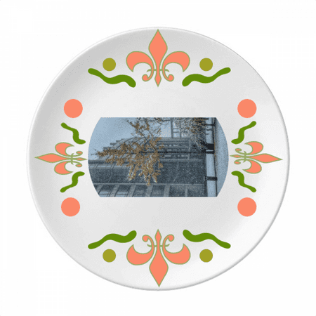 

Snowscene City Photography Flower Ceramics Plate Tableware Dinner Dish