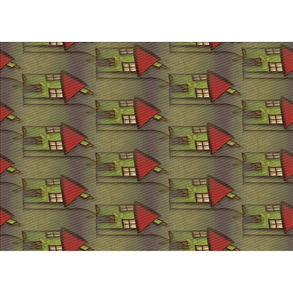 Ahgly Company Indoor Rectangle Patterned Hazel Green Area Rugs, 7' x 10'