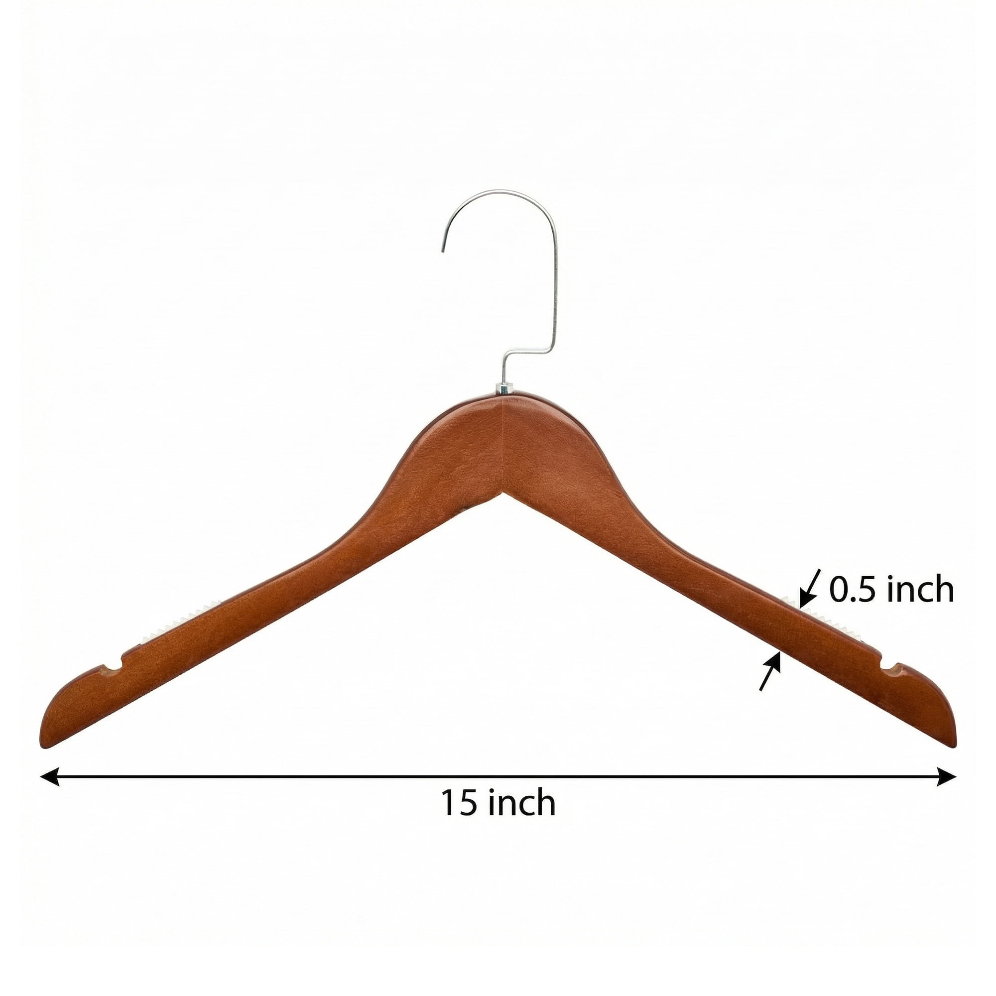 Unique Bargains 2Pcs Wood Nonslip Durable Hangers Silver