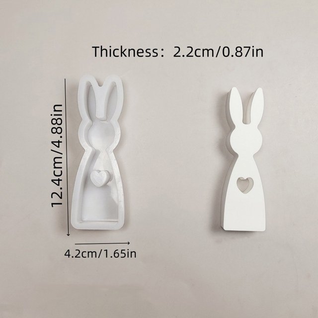 Danhjin Chocolate Mold Cute Easter Bunny Shaped Model Print Resin Molds