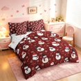 thumbnail image 2 of Manfei Christmas Snowman 7-Piece Twin Bedding,Traditional Snowflake Candy Cane Bedding Comforter Set,Red White,Christmas Reversible, 2 of 6