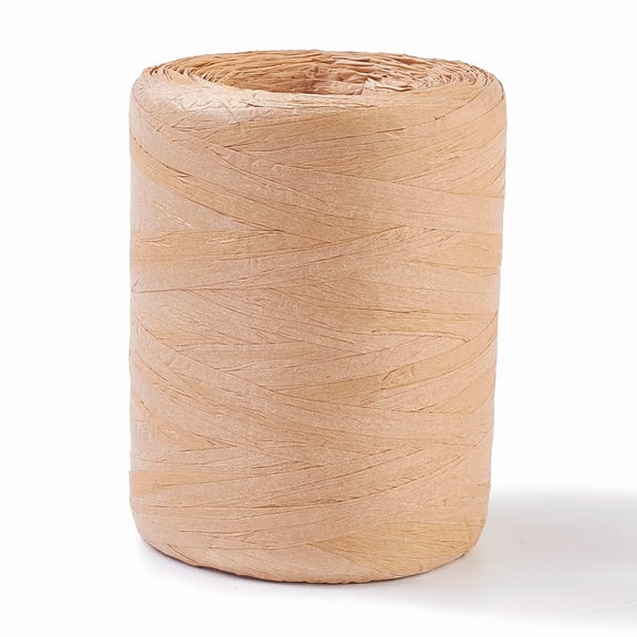 1roll Raffia Ribbon Paper Twine for Craft Weaving Bouquets Decoration BurlyWood 15~40mm about 109.36 yards(100m)/roll