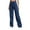 Dark Blue, variant on Women's Plus Size High Waist Wide Leg Jeans, Stretch Denim Straight Leg Pants with Side Pockets, Loose Fit Vintage Washed Mom Jeans for Casual and Daily Wear Black L