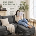 thumbnail image 5 of 4-in-1 Sectional Couches with Storage Chaise, 77.6" L-Shaped Sectional Sleeper Sofa with Type-C & USB Port & Side Pocket, Comfy Chenille 3-Seat Modular Couch for Bedroom/Living Room, Grey, 5 of 10
