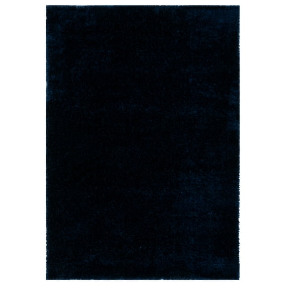 SAFAVIEH Tahoe Joey Solid Shag Area Rug, Navy, 6'7" x 8'7"
