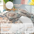 thumbnail image 2 of Boho Bedding Duvet Cover Set Twin Size 4 Pieces Vintage Medallion Damask Floral Abstract Middle Ages Bedding Set with Zipper Closure, 1 Comforter Cover 68x86 Inches 1 Flat Sheet & 2 Pillow Cases, 2 of 7