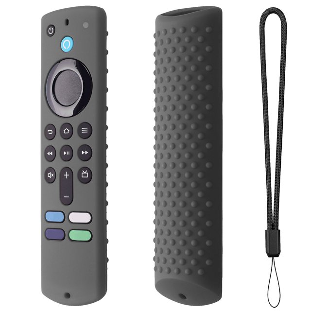 Funda protectora de silicona para Fire TV Stick 4K Max con Dolby Vision, funda a prueba de golpes remota Dolby-Atmos antideslizante con correa