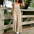 thumbnail image 5 of Guluxicc Womens Casual Loose Jumpsuits Summer Boho Ruffle Wide Leg Flowy Rompers Sleeveless Overalls with Pockets, 5 of 8