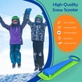 thumbnail image 4 of Topbuy Kids Snow Scooter Fold-Up Snowboard Sliding Snow Sled w/Grip Handle Green + Blue, 4 of 7