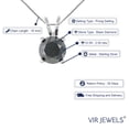thumbnail image 3 of Vir Jewels 2.50 CTTW Black Diamond Pendant Necklace for Women .925 Sterling Silver Round Cut, 3 of 5