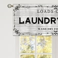 thumbnail image 3 of Wooden Farmhouse Laundry Room Curtain Valance for Window Treatments Vintage Barn Rod Pocket Treatment Rustic Country Grey White Window Drapes for Bathroom 1 Panel (52x18 Inch), 3 of 5