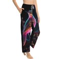 thumbnail image 6 of Salouo Glowing Leaf Bird Print Women's Pajama Pants Casual Loose Sweatpants PJs Flowy Pants Drawstring Palazzo for Women Wide Leg Pants Lounge Pajama -Small, 6 of 8