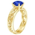 thumbnail image 2 of AFFY 1.5 Carat Round Shape Simulated Blue Sapphire Filigree Engagement Ring 14K Solid Yellow Gold Ring Size-6, 2 of 2