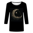 thumbnail image 4 of Women's 3/4 Sleeve Tops 2025 Fashionable Plus Size Graphic T Shirts Crew Neck Casual Formal Shirts Comfortable Stylish Tees, 4 of 5