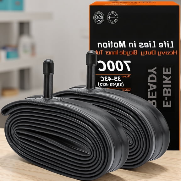 2-Pack 700C Bike Inner Tubes 700x35C-43C (35/43-622) Butyl Rubber, AV 32mm Schrader , Fits Road Gravel Hybrid Mountain Bikes