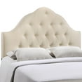 thumbnail image 1 of Modern Contemporary Full Size Fabric Headboard, Ivory Fabric, 1 of 4