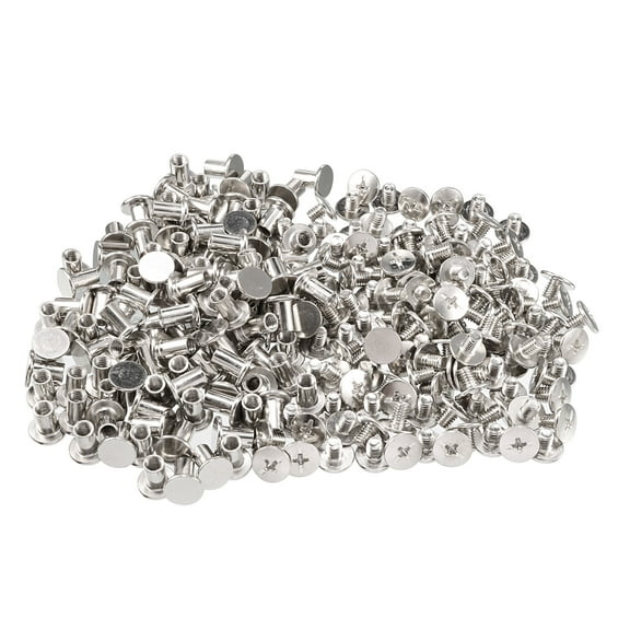 Uxcell M5x8mm Metal Leather Craft Belt Nail Rivets Chicago Screws Binding Post (100-pack)