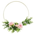 thumbnail image 2 of 15 Paquetes de 14 Pulgadas de Metal Grande Floral Macrame Anillos de de Oro, 2 of 6