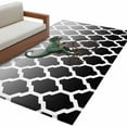 thumbnail image 6 of Morocco Black Area Rug 4x6 Washable Rug Non Slip Ombre Grey White Plaid Lattice Geometric Large Area Rug Indoor Floor Carpet for Entryway Bedroom Kitchen Living Room Home Office Dining Room Nursery, 6 of 8
