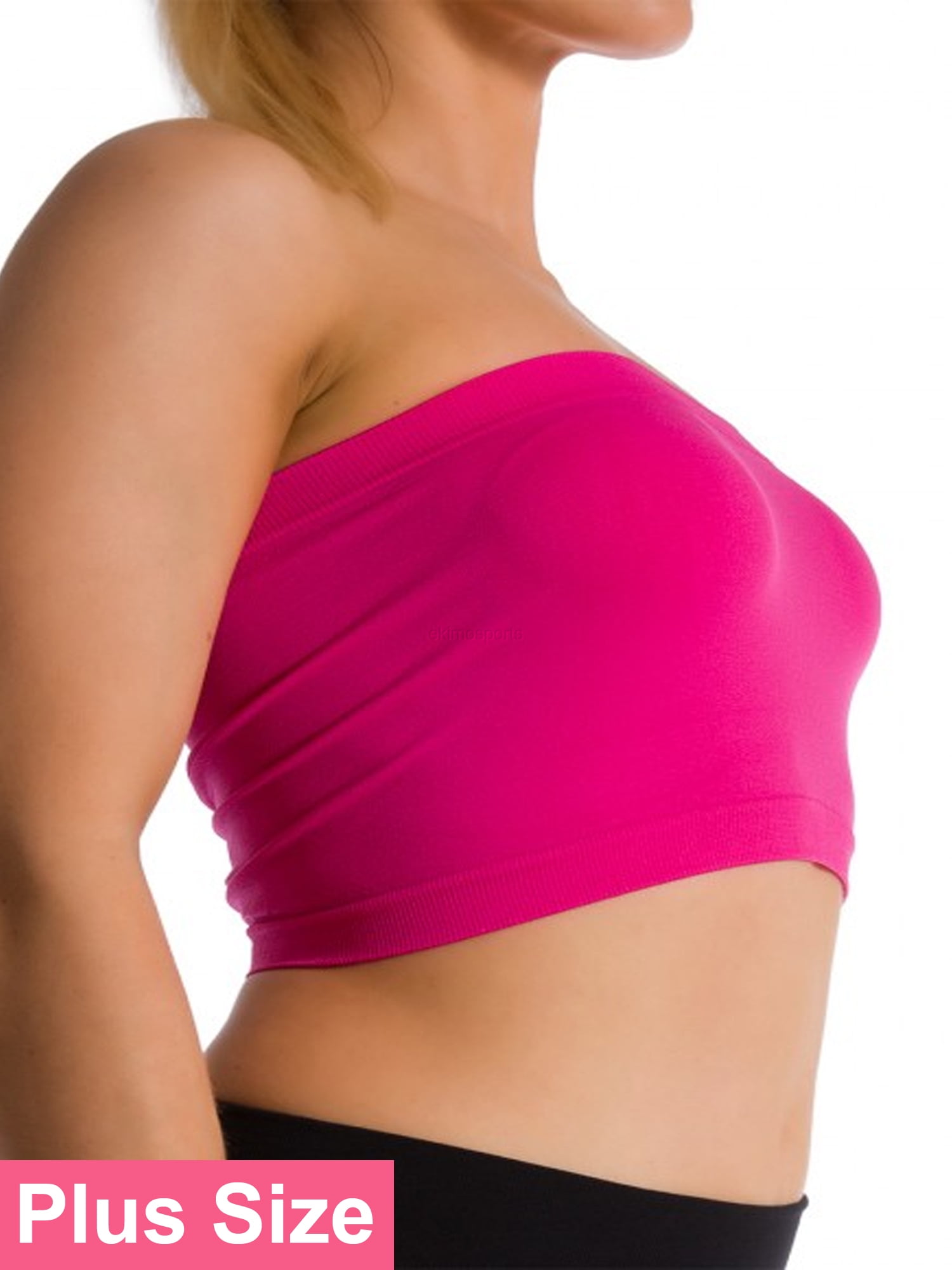Plus Size Seamless Strapless Bandeau Bra Tube Top Sports